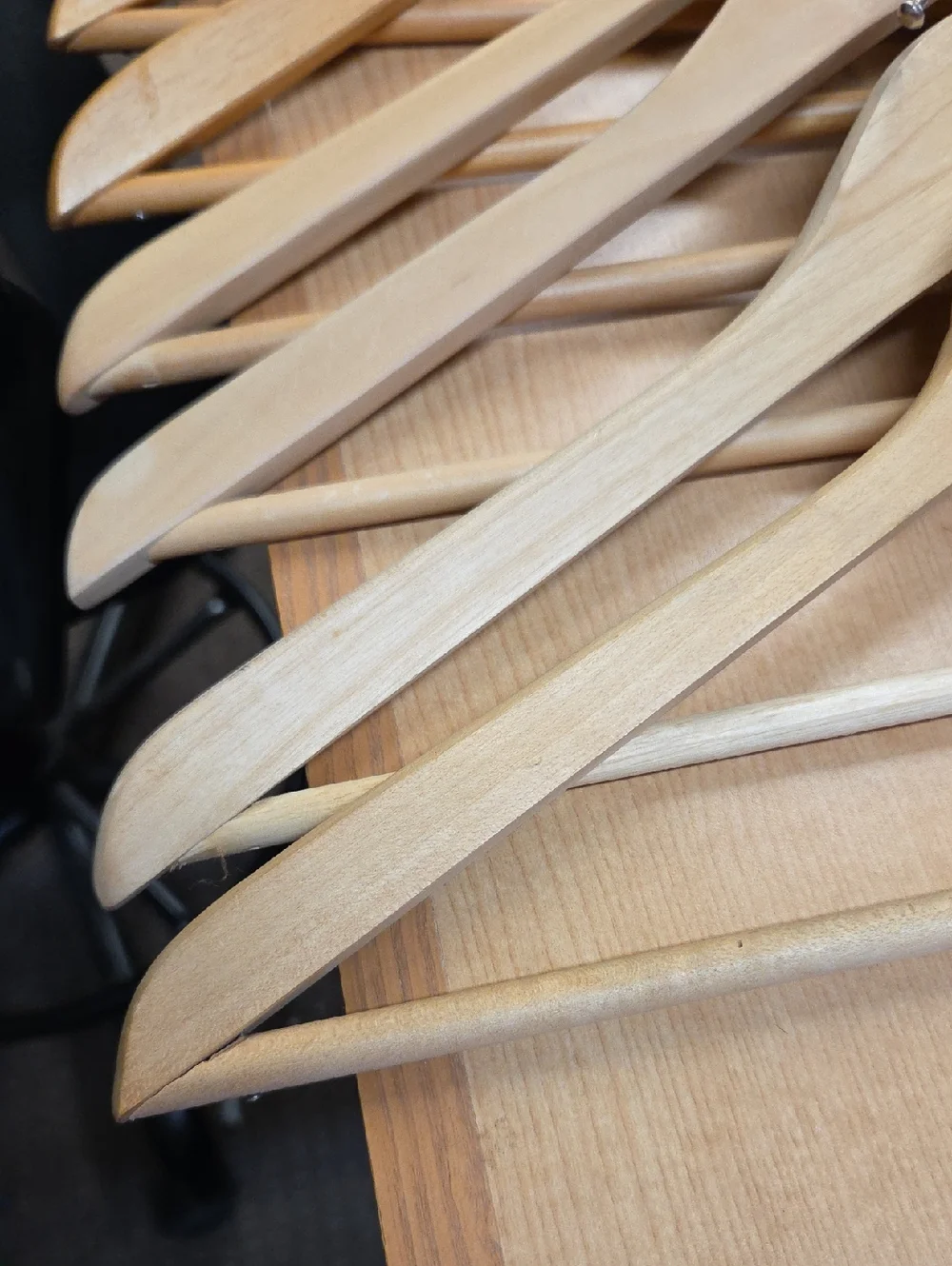 Wooden‎ Suit Coat Hangers  17.5” Pants Bar Heavy Duty Natural Wood